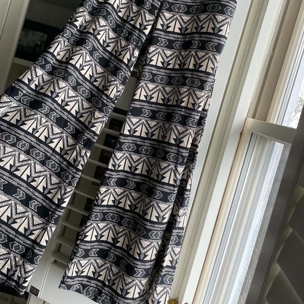 Aztec Silk Flare Wide Leg Pant - S
